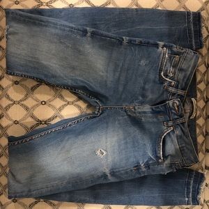 Distressed blue Zara skinny jeans